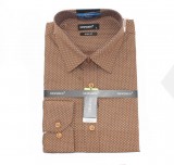             NM h.u slim elasztikus ing - Barna aprómintás Slim, Smart fazon