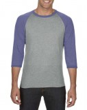 FELNŐTT TRI-BLEND 3/4 UJJÚ RAGLÁN PÓLÓ Férfi pólók,pulóverek
