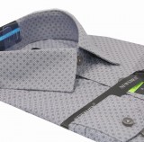             NM h.u slim fit elasztikus ing - Szürke mintás Hosszúujjú ing