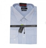             NM h.u normál fit elasztikus ing - Kék mintás Normál fazon