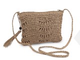                                     Horgolt raffia táska cipzár zárral Női táska, pénztárca, öv