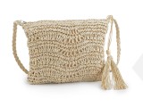                                     Horgolt raffia táska cipzár zárral Női táska, pénztárca, öv