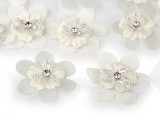 Virág csiszoltkövekkel és gyöngyökkel - 10 db/csomag
