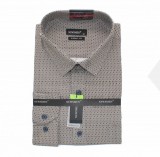                              NM h.u normál fit elasztikus ing - Barna mintás Hosszúujjú ing