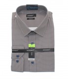             NM h.u slim fit elasztikus ing - Barna aprómintás Hosszúujjú ing