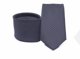    Prémium slim nyakkendő - Sötétszürke aprópöttyös