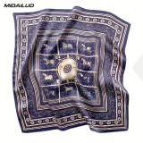   Unisex exklúzív selyem sál - Kék mintás