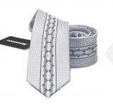                    NM slim szövött nyakkendő - Ezüst csíkos