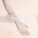     Női alkalmi hosszú tüll kesztyű - 55 cm