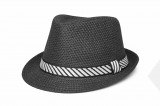   Szalmakalap csíkos - Fekete
