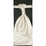 Goldenland francia nyakkendő,díszzsebkendővel - Ecru pöttyös Francia nyakkendő