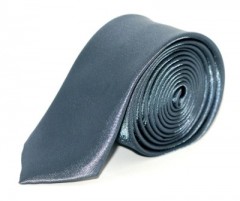 Szatén slim nyakkendő - Grafit Egyszínű nyakkendő