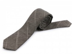                          Gyapjú slim nyakkendő - Szürke kockás Kockás nyakkendők