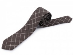                          Gyapjú slim nyakkendő - Szürke kockás 