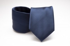 Prémium nyakkendő - Sötétkék szatén Egyszínű nyakkendő