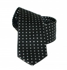               Goldenland slim nyakkendő - Fekete pöttyös Aprómintás nyakkendő