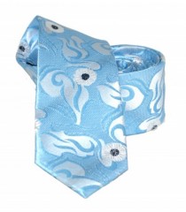 Goldenland slim nyakkendő - Kék virágos Mintás nyakkendők