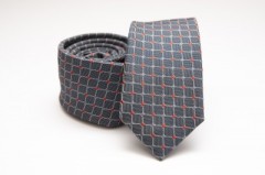    Prémium slim nyakkendő - Kékesszürke kockás 