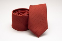    Prémium slim nyakkendő - Téglaszínű pöttyös Aprómintás nyakkendő