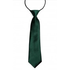    Gumis szatén gyereknyakkendő  - Sötétzöld Gyerek nyakkendők