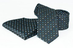 Goldenland nyakkendő szett - Fekete-kék pöttyös Szettek