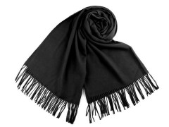 Pashmina típusú sál rojtokkal - Fekete 