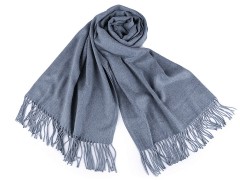 Pashmina típusú sál rojtokkal - Kékesszürke 