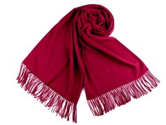 Pashmina típusú sál rojtokkal - Meggybordó 