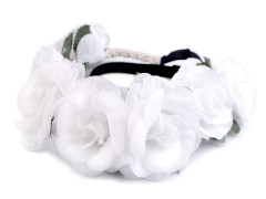  Rugalmas hajpánt virágokkal - Fehér 