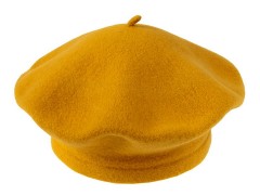 Női gyapjú barett sapka - Mustár Női kalap, sapka