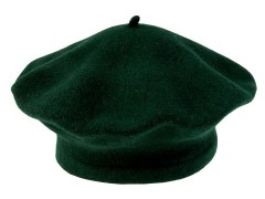    Női gyapjú barett sapka - Sötétzöld Női kalap, sapka