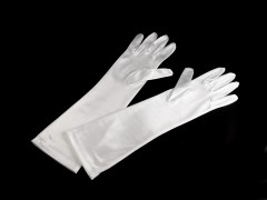   Prémium alkalmi szatén kesztyű 40 cm - Fehér Női kesztyű, téli sál