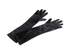   Prémium alkalmi szatén kesztyű - Fekete 35cm Női kesztyű, téli sál