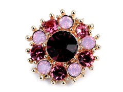 Kis bross virág csiszolt kövekkel 