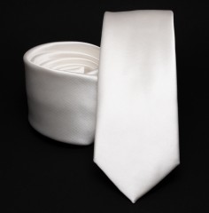      Prémium slim nyakkendő - Fehér Egyszínű nyakkendő
