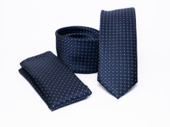    Prémium slim nyakkendő szett - Kék pöttyös Szettek