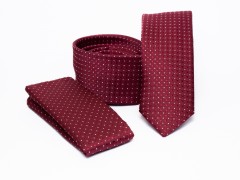    Prémium slim nyakkendő szett - Bordó pöttyös Nyakkendő szettek