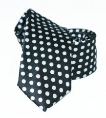               Goldenland slim nyakkendő - Fekete pöttyös Mintás nyakkendők