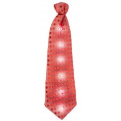 LED party nyakkendő - Piros Party,figurás nyakkendő