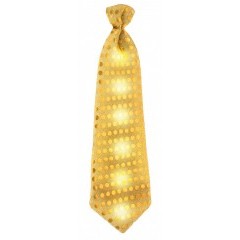 LED party nyakkendő - Arany Party,figurás nyakkendő