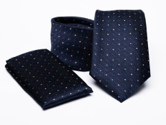    Prémium nyakkendő szett - Sötétkék aprómintás Nyakkendő szettek