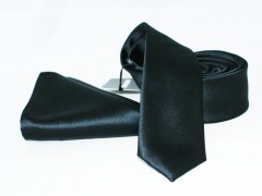      NM szatén nyakkendő szett - Fekete Nyakkendő szettek