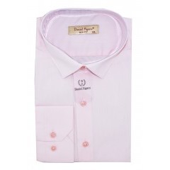    Daniel Figaro hosszúujjú slim ing - Rózsaszín Egyszínű ing