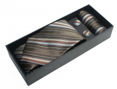   NM nyakkendő szett - Barna csíkos Nyakkendők