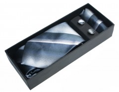   NM nyakkendő szett - Acélkék csíkos Nyakkendők