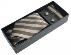                          NM nyakkendő szett - Barna csíkos Ajándékötletek