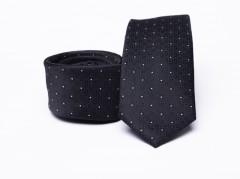    Prémium slim nyakkendő - Fekete aprópöttyös 