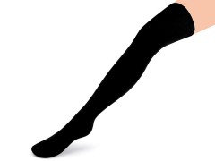 Női pamut combfix - Fekete Női zokni, harisnya, pizsama