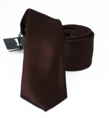                  NM slim szatén nyakkendő - Sötétbarna 