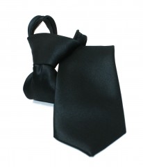     NM Állítható szatén gyerek/női nyakkendő - Fekete Gyerek nyakkendők
